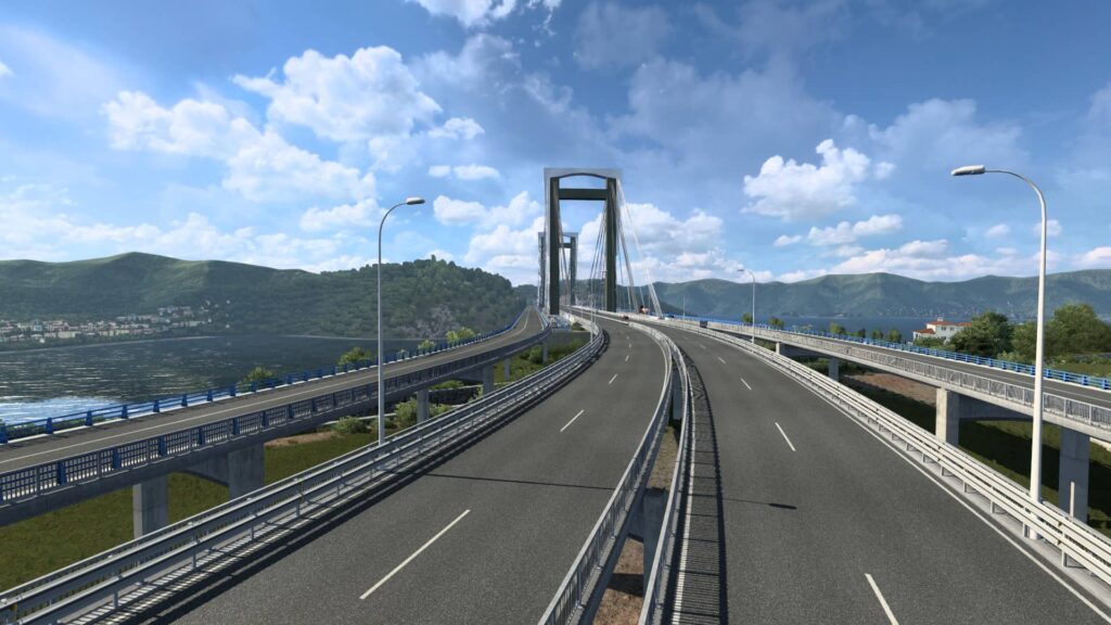 Euro Truck Simulator 2 Iberia - silnice přes most
