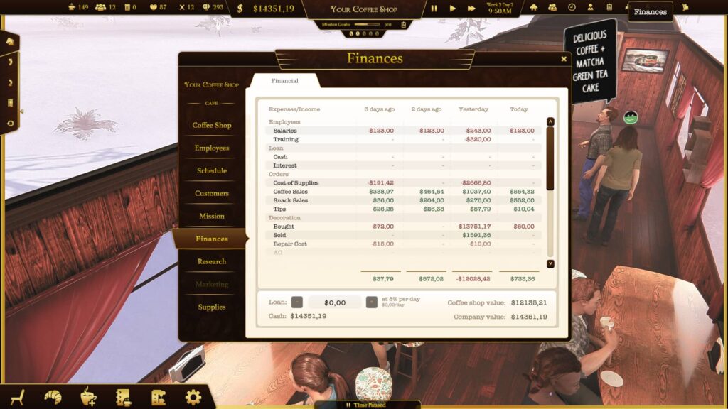 Espresso Tycoon - finance