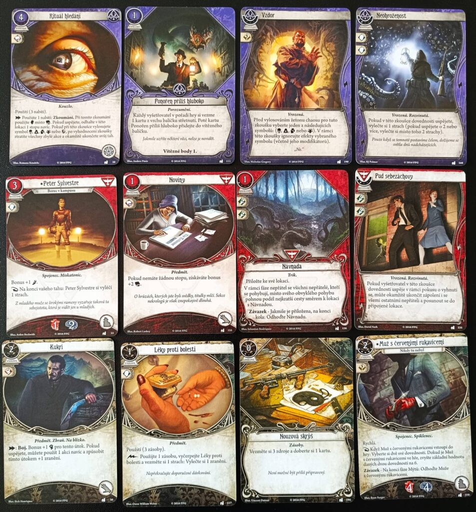 Arkham Horror Karetní hra - Odkaz Dunwiche Rozšíření pro vyšetřovatele - nové karty