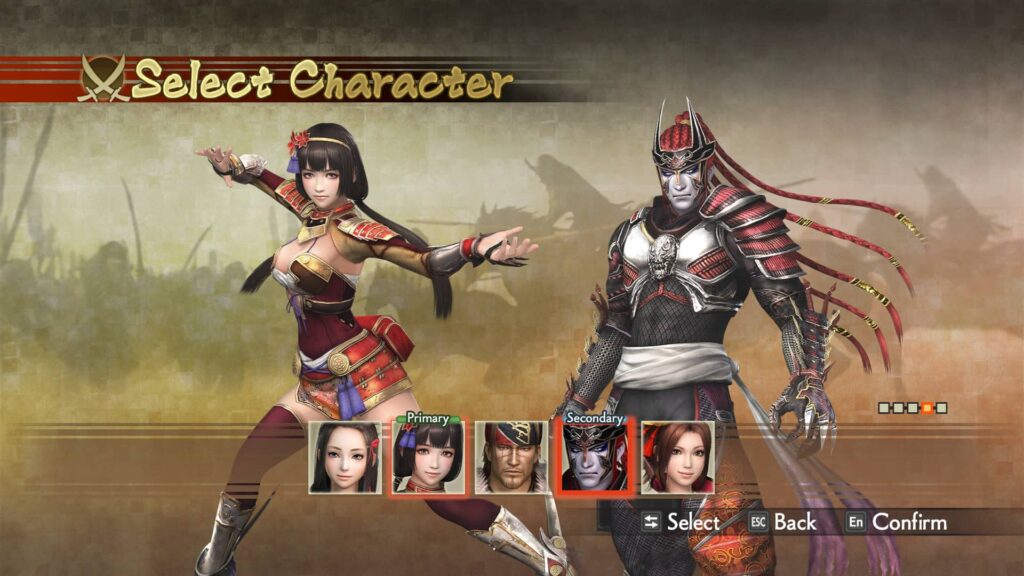 Samurai Warriors 4DX - vybraný tým