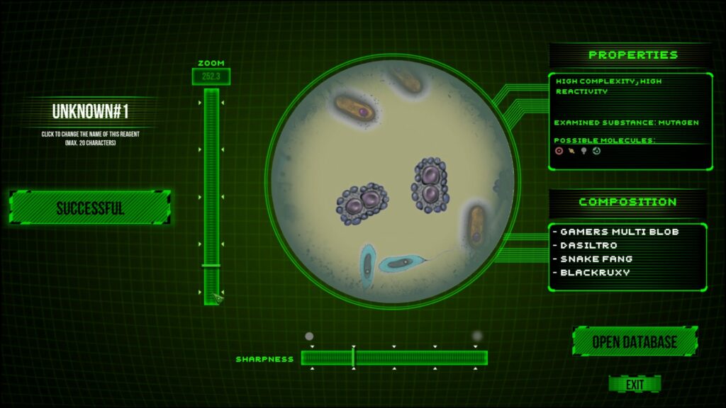 Creature Lab – zkoumání nové látky