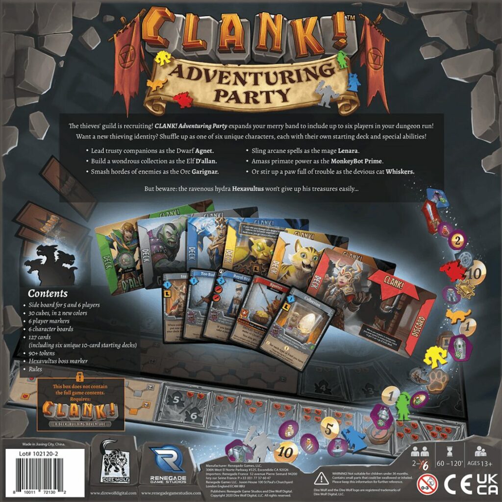 Clank Adventuring party - back box