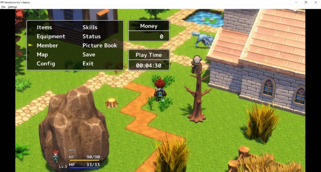 RPG Developer Bakin – Máme i menu